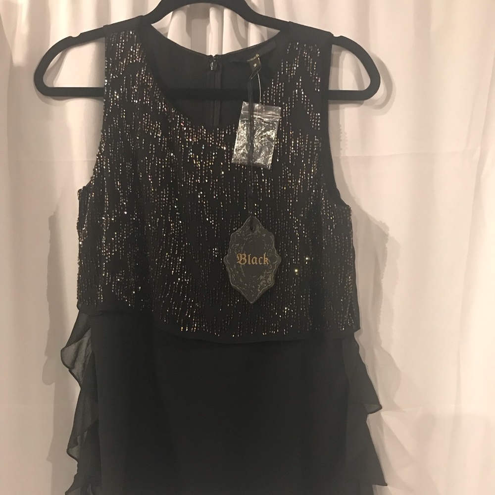 Black beaded tank top